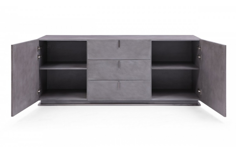 Boulder - Modern Grey Crackle Buffet