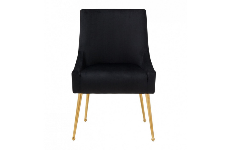 Cincinnati - Modern Black Velvet & Gold Dining Chair (Set of 2)