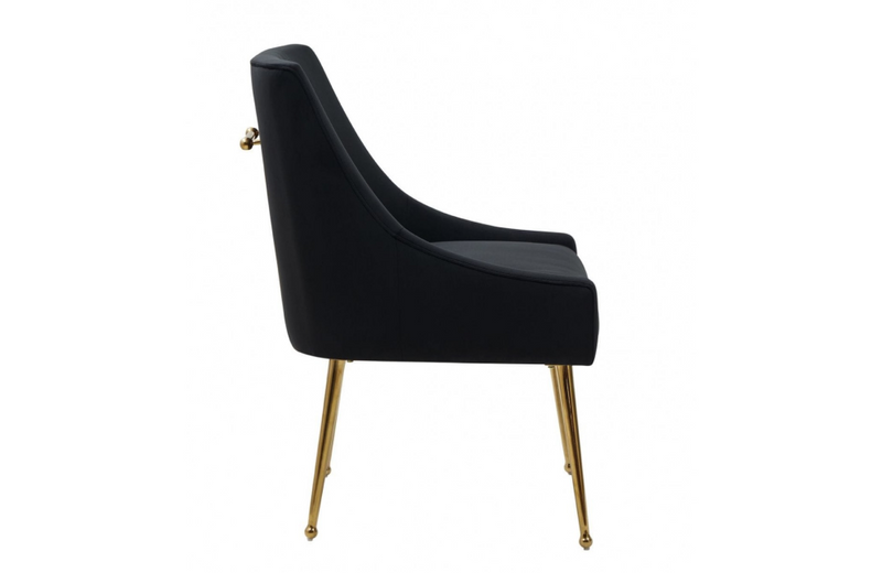 Cincinnati - Modern Black Velvet & Gold Dining Chair (Set of 2)