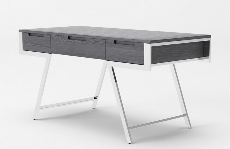 Denton - Modern Elm Grey Office Desk