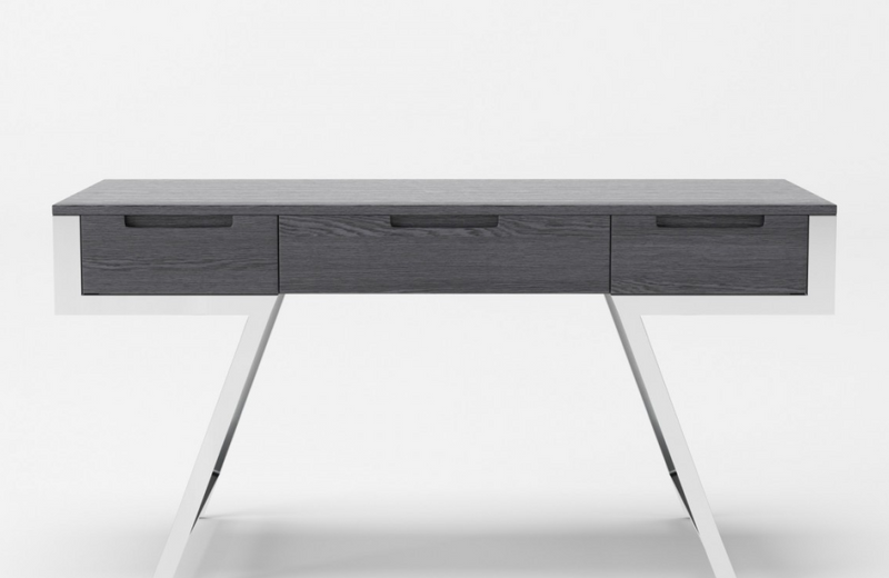 Denton - Modern Elm Grey Office Desk