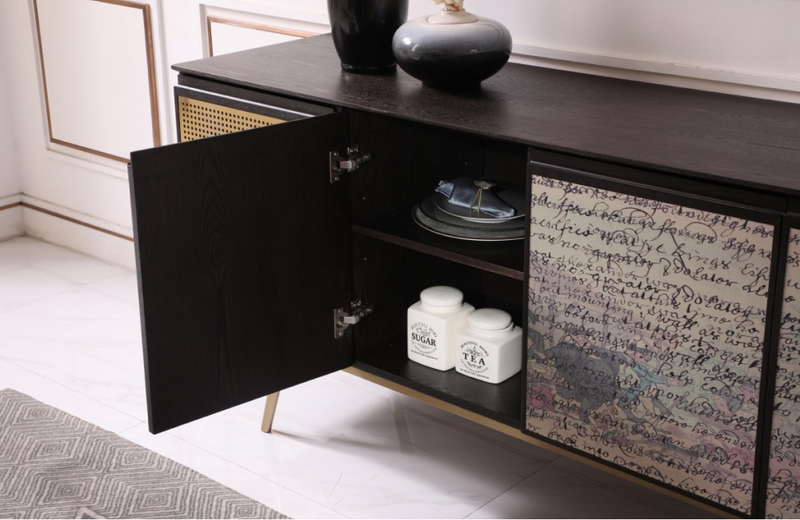 Pueblo - Modern Smoked Ash & Brass Buffet