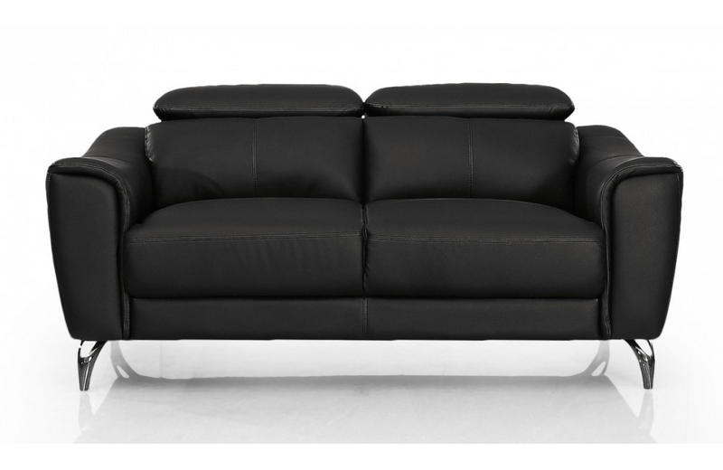 Dalyla - Modern Black Leather Loveseat