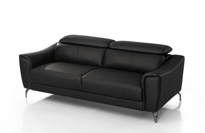 Dalyla - Modern Black Leather Loveseat