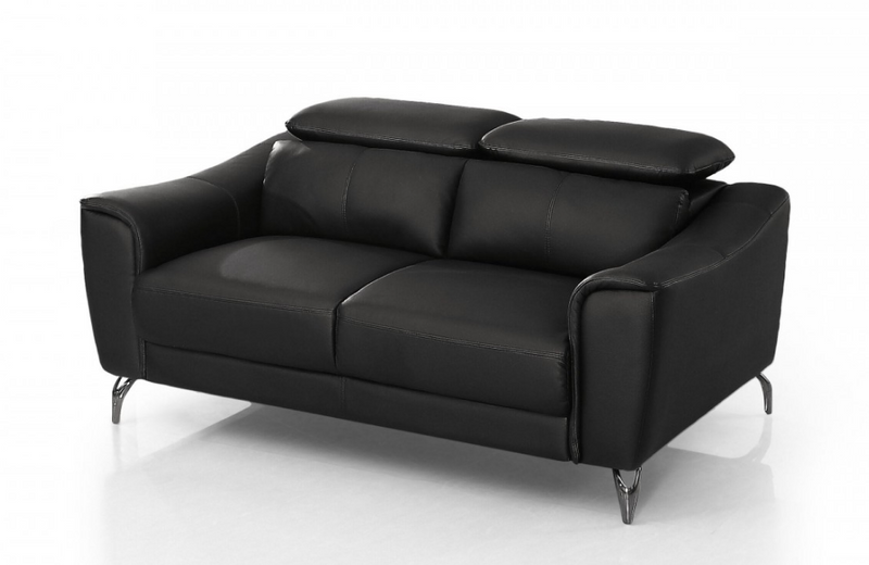 Dalyla - Modern Black Leather Loveseat