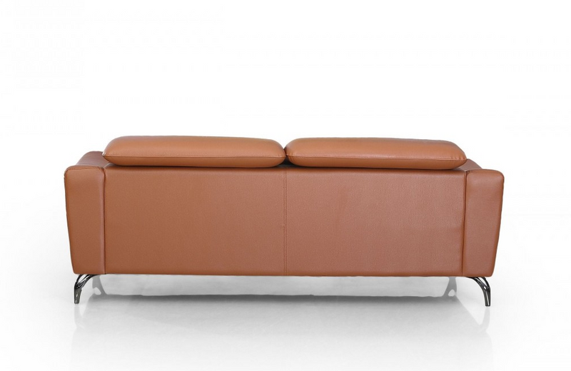 Dalyla - Modern Cognac Leather Brown Sofa