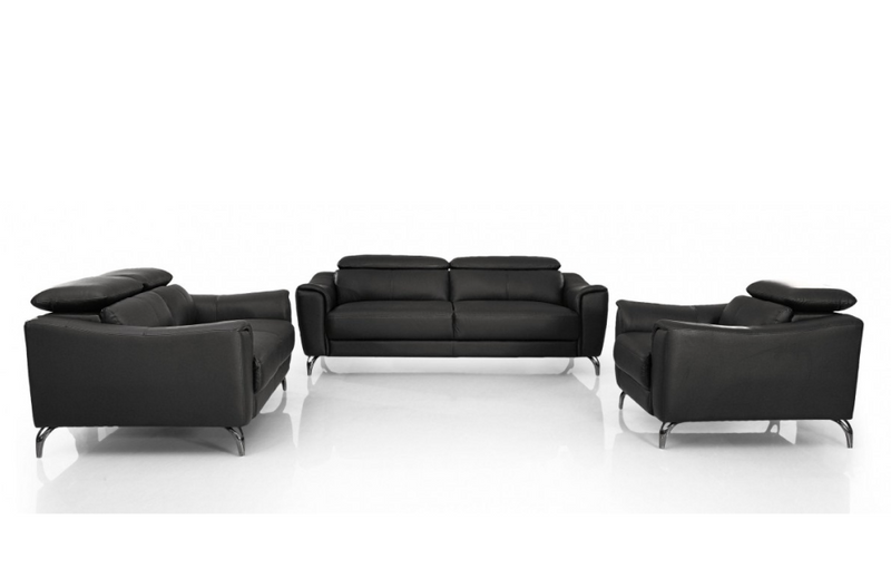 Dalyla - Modern Black Leather Sofa Set