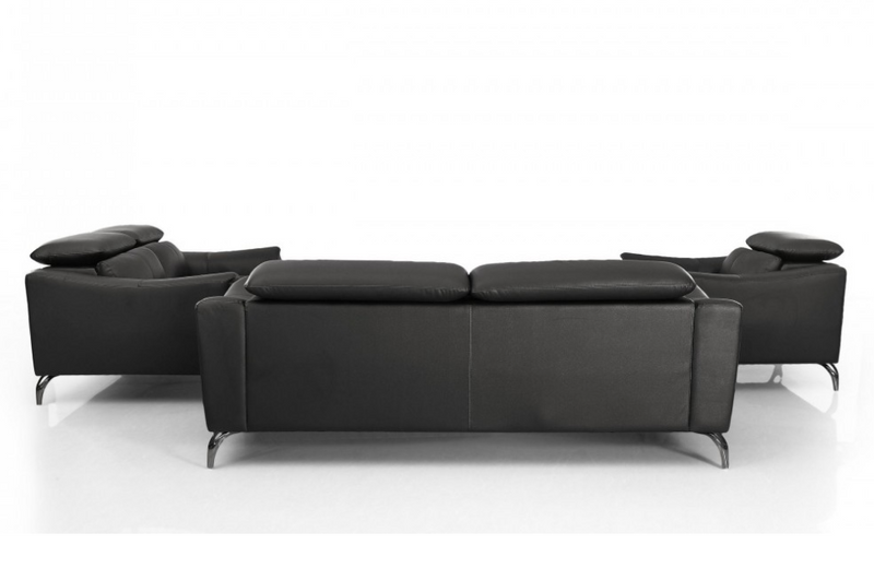 Dalyla - Modern Black Leather Sofa Set