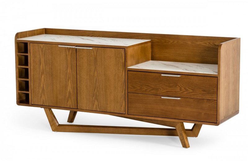 Jennifer - Contemporary Walnut & White Buffet