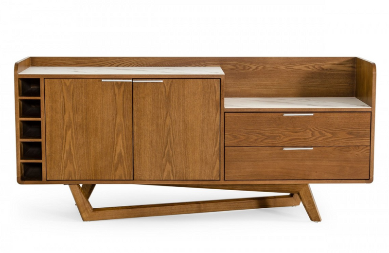 Jennifer - Contemporary Walnut & White Buffet