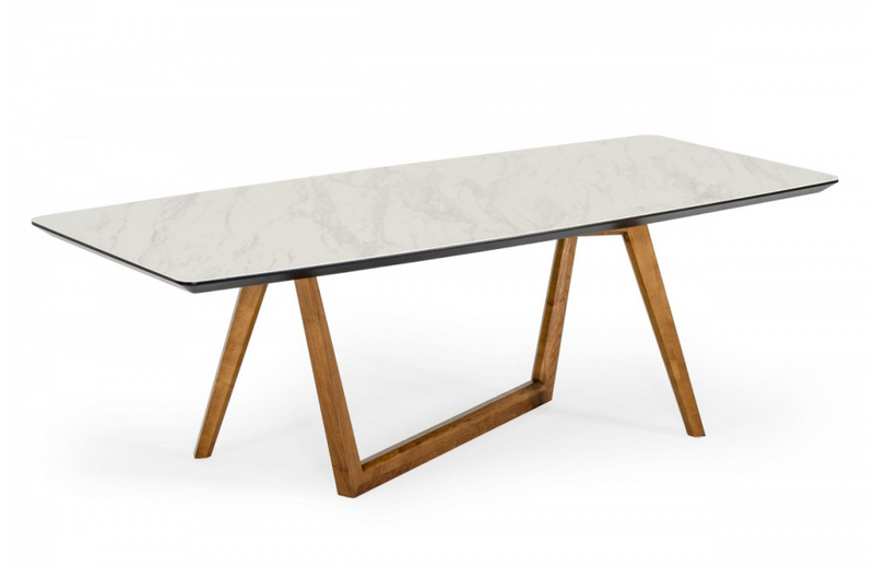 Gilbert - Contemporary Walnut & White Dining Table