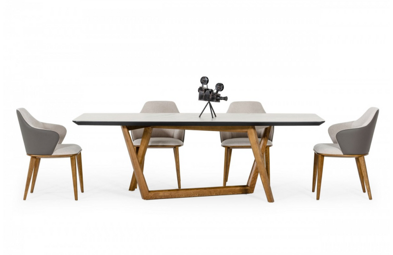 Gilbert - Contemporary Walnut & White Dining Table