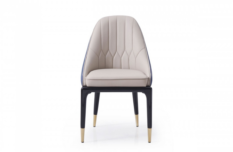 McAllen - Modern Glam Beige & Blue Dining Chair