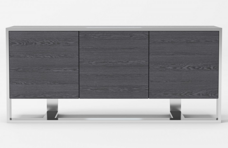 Flint - Modern Elm Grey & Stainless Steel Buffet