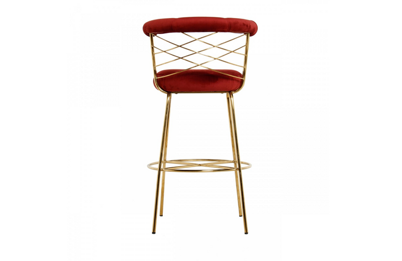 Dafna - Modern Glam Red & Gold Barstool