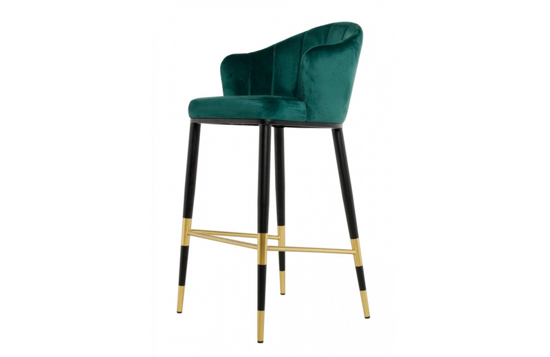 Anaheim - Modern Glam Green with Black & Gold Barstool