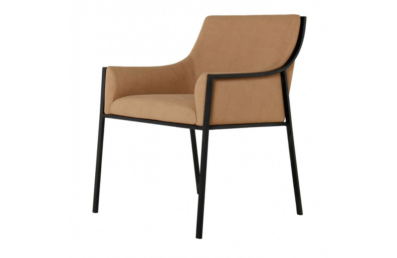 Rino - Modern Suede Tan Dining Chair