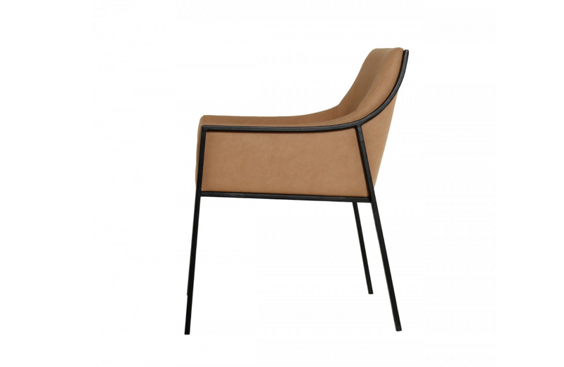 Rino - Modern Suede Tan Dining Chair