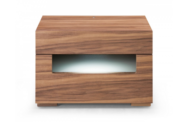 Chesapeake - Contemporary LED Walnut Nightstand