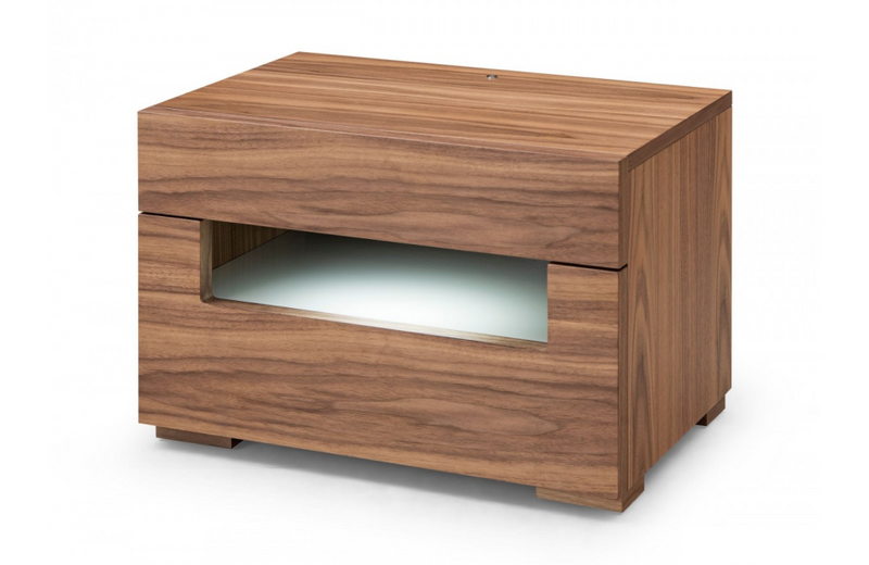 Chesapeake - Contemporary LED Walnut Nightstand