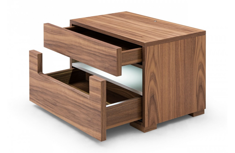 Chesapeake - Contemporary LED Walnut Nightstand