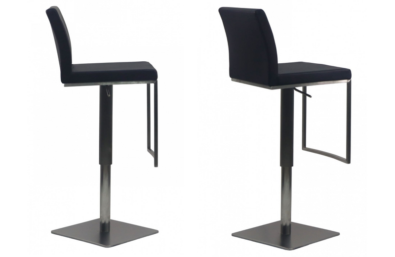 Fullerton - Modern Black & Brushed Stainless Steel Bar Stool