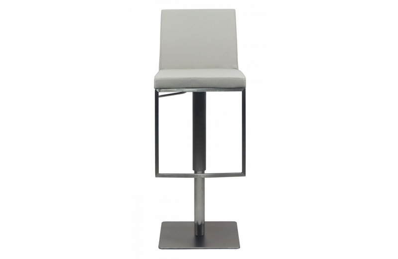 Fullerton - Modern Light Grey & Brushed Stainless Steel Bar Stool