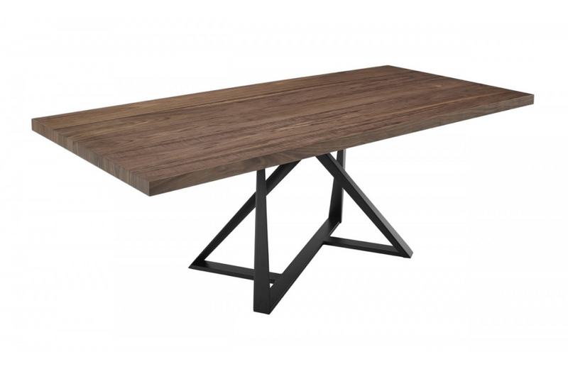 Kamalia - Modern Industrial Walnut & Black Dining Table