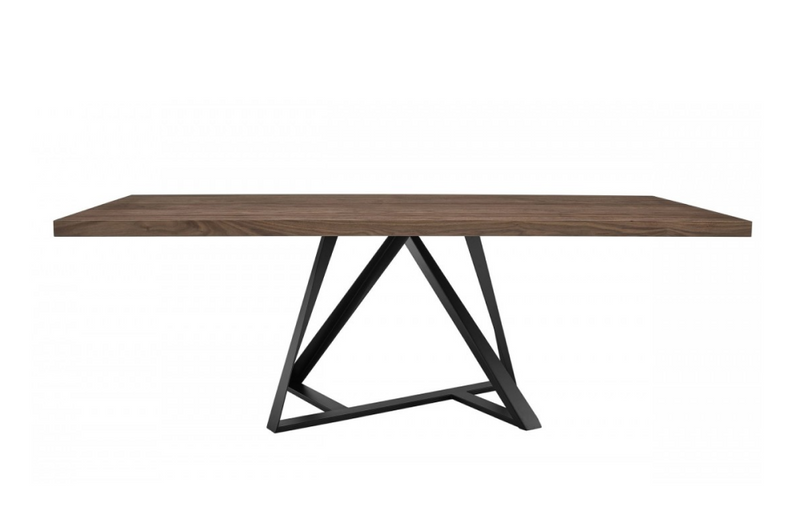 Kamalia - Modern Industrial Walnut & Black Dining Table