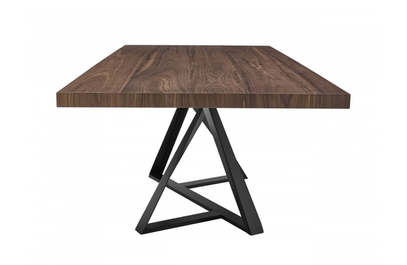 Kamalia - Modern Industrial Walnut & Black Dining Table