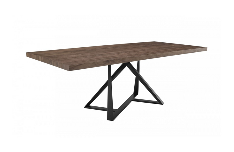 Kamalia - Modern Industrial Walnut & Black Dining Table