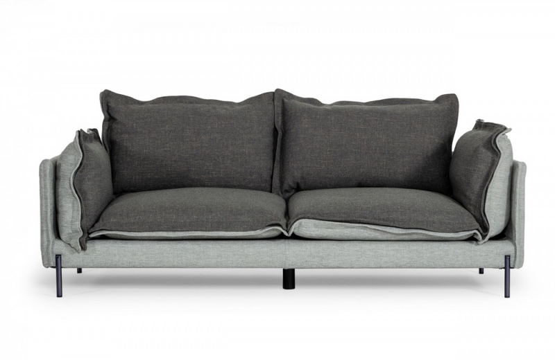 Miramar - Modern Grey & Dark Grey Fabric Sofa