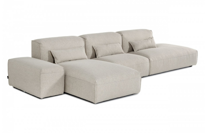 Billings - Modern Beige Sectional with Ottoman