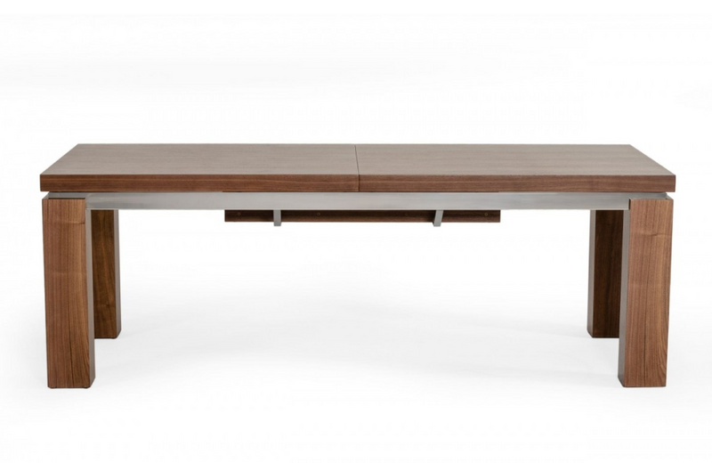 Mesquite - Modern Walnut & Stainless Steel Dining Table