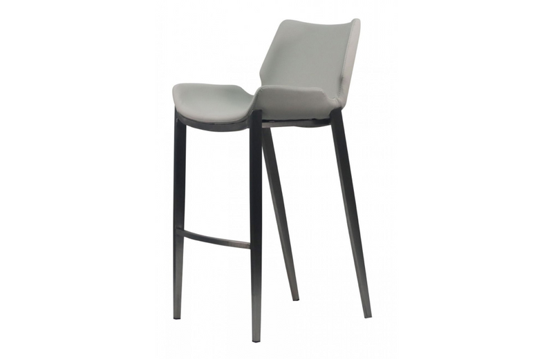 Dana - Modern Grey Leatherette Bar Stool (Set of 2)