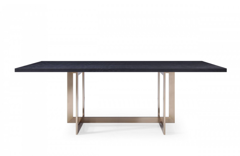 Palm - Modern Black Ash & Brass Dining Table