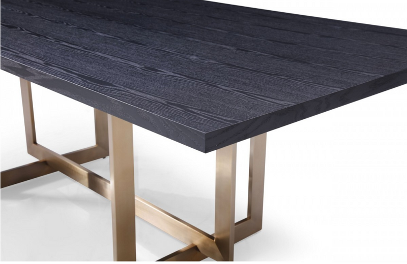 Palm - Modern Black Ash & Brass Dining Table