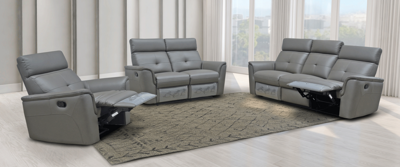 Madera Dark Grey w/Manual Recliner living room furniture set