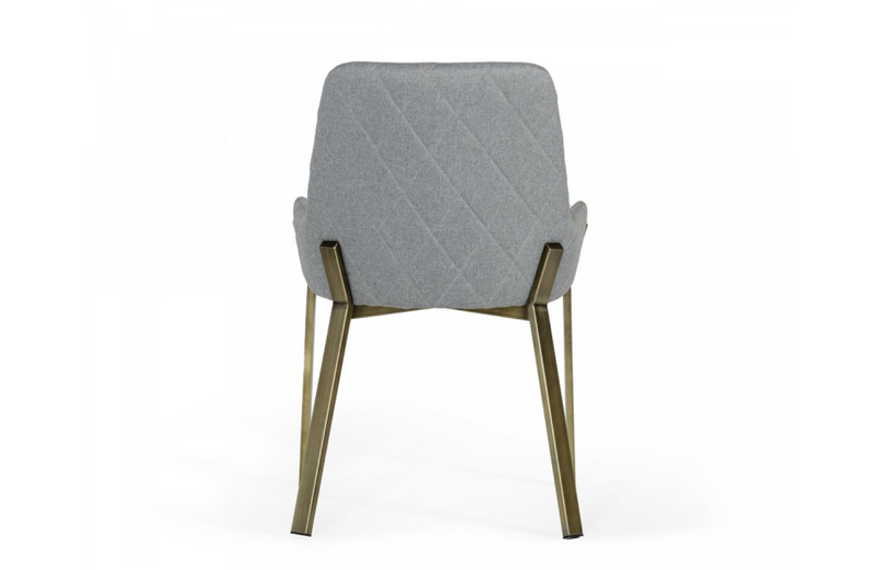 Ohio - Modern Grey & Antique Brass Dining Chair