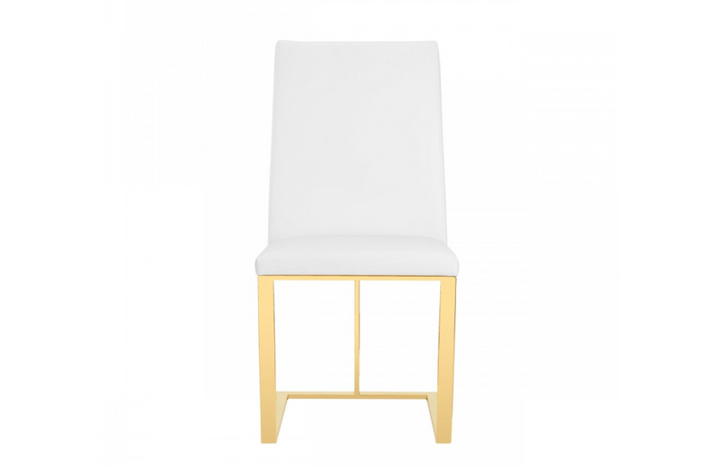 Frisco - Contemporary White & Gold Dining Chair