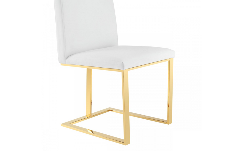 Frisco - Contemporary White & Gold Dining Chair