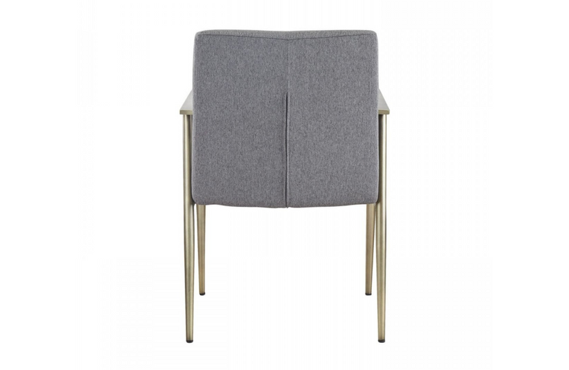 Sabrina - Contemporary Grey & Antique Brass Arm Dining Chair