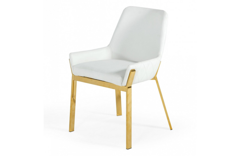 Grove - Modern White & Gold Dining Chair