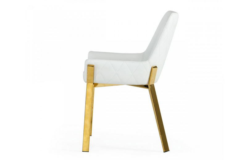 Grove - Modern White & Gold Dining Chair