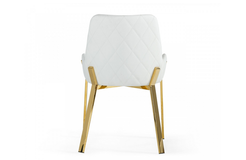 Grove - Modern White & Gold Dining Chair