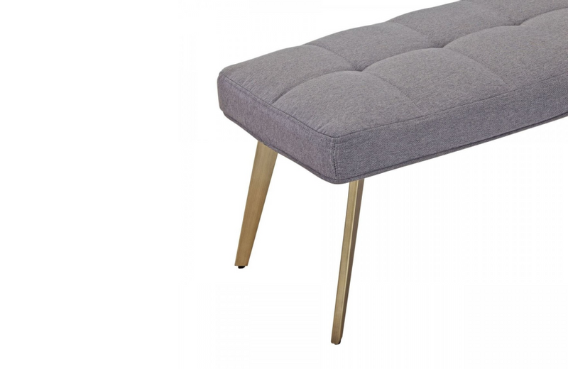 Cary - Contemporary Grey & Antique Brass Bench