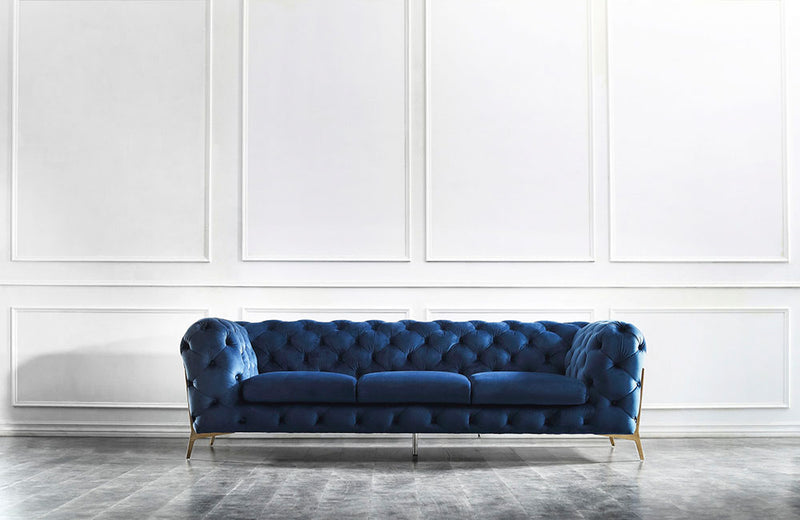 Francheska Blue Fabric Sofa