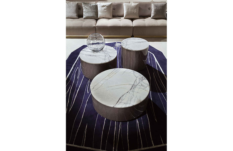 Infinity Round end table with marble top