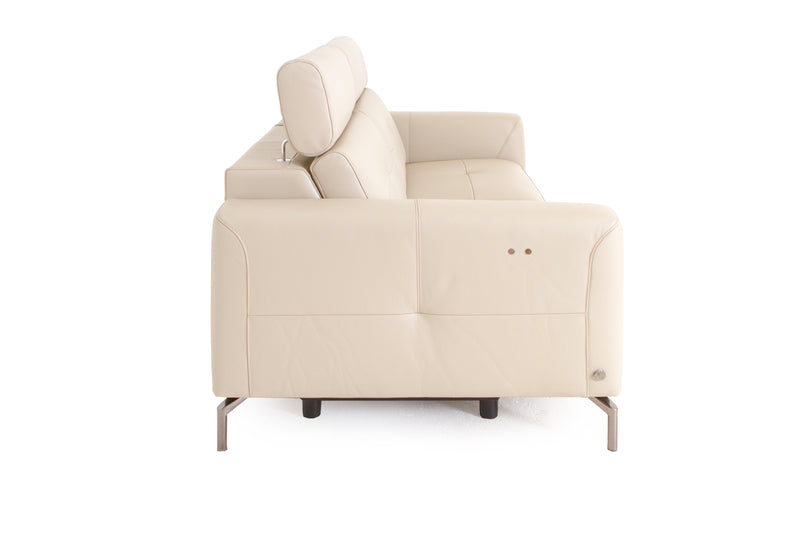 Marco Beige Leather Reclining Sofa