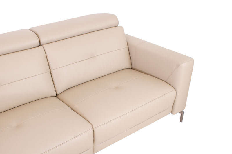 Marco Beige Leather Reclining Sofa